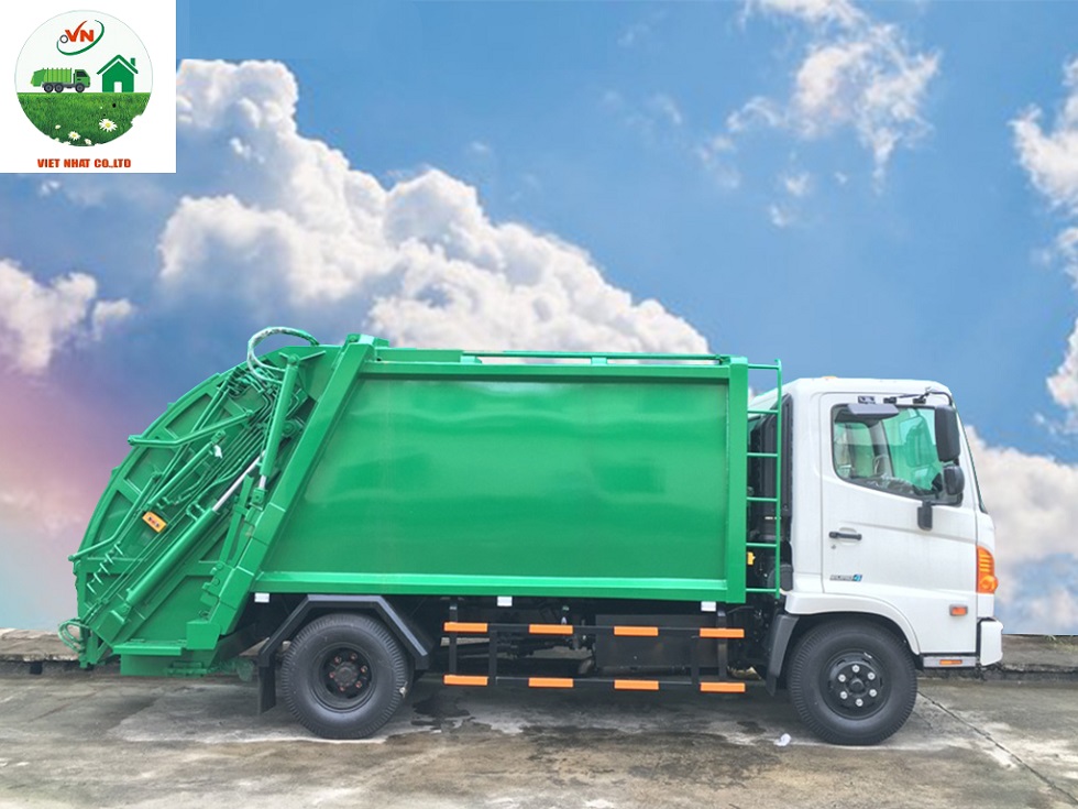 Xe Ép Rác 9 Khối Hino Càng Gắp Thùng