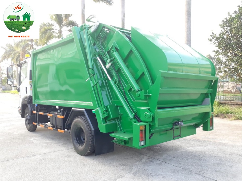 Xe Ép Rác 9 Khối ISUZU Máng Xúc Rác